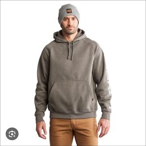 TIMBERLAND PRO MEN'S BROWN HOODED SWEATSHIRT RAIN REPEL. SIZE SMALL